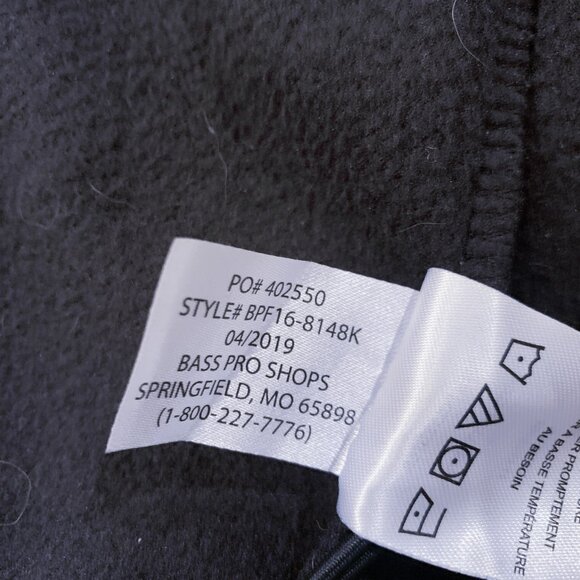 Bass Bro Shops Quarter Zip Men's Sweater Large Black Fleece Camping Hiking - Picture 7 of 11